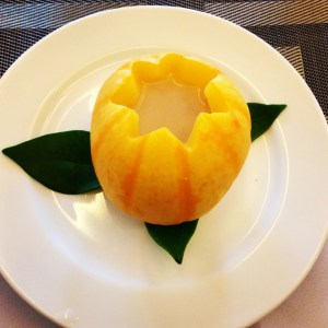 Soup in a pumpkin; not my usual kind of thing but uber delicious!